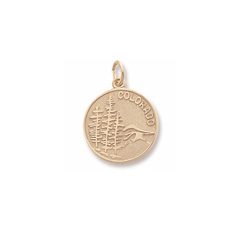 Rembrandt 10K Yellow Gold Colorado State Charm – Engravable on back - Add to a bracelet or necklace/