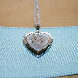I Love You Heart Mother of Pearl Photo Locket for Girls/