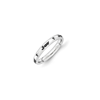 Cross Name Ring - Size 7 - Sterling Silver Rhodium