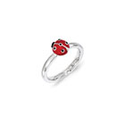 Adorable and Very Stylish Ladybug Ring for Girls - Sterling Silver Rhodium - Size 5