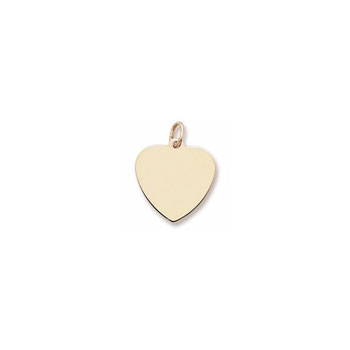 Rembrandt 10K Yellow Gold Engravable Medium Heart Charm (Classic) – Engravable on front and back - Add to a bracelet or necklace 