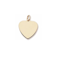 Rembrandt 10K Yellow Gold Engravable Medium Heart Charm (Classic) – Engravable on front and back - Add to a bracelet or necklace /