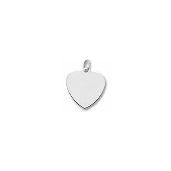 Rembrandt 14K White Gold Engravable Medium Heart Charm (Classic) – Engravable on front and back - Add to a bracelet or necklace 