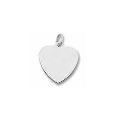 Rembrandt 14K White Gold Engravable Medium Heart Charm (Classic) – Engravable on front and back - Add to a bracelet or necklace /