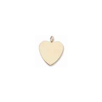 Rembrandt 10K Yellow Gold Engravable Large Heart Charm (Classic) – Engravable on front and back - Add to a bracelet or necklace 