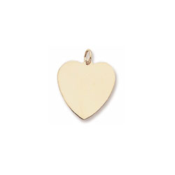 Rembrandt 14K Yellow Gold Engravable Large Heart Charm (Classic) – Engravable on front and back - Add to a bracelet or necklace /