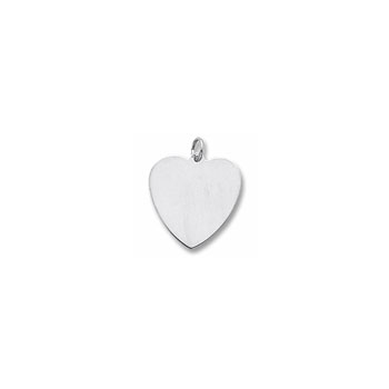 Rembrandt 14K White Gold Engravable Large Heart Charm (Classic) – Engravable on front and back - Add to a bracelet or necklace 