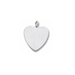 Rembrandt 14K White Gold Engravable Large Heart Charm (Classic) – Engravable on front and back - Add to a bracelet or necklace /