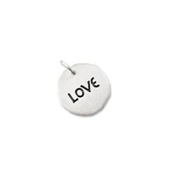 Rembrandt 14K White Gold Love Charm – Engravable on back - Add to a bracelet or necklace/