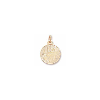 Engravable I Love You Charm - 10K Yellow Gold