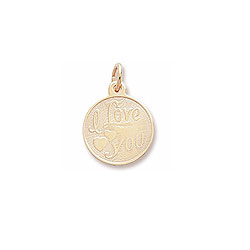 Engravable I Love You Charm - 14K Yellow Gold/