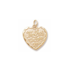 Rembrandt 10K Yellow Gold Mother We Love You Heart Charm – Engravable on back - Add to a bracelet or necklace/