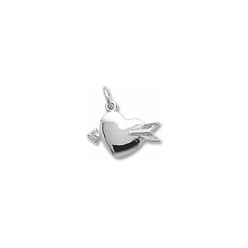 Rembrandt Sterling Silver Heart and Arrow Charm – Add to a bracelet or necklace