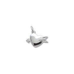 Rembrandt Sterling Silver Heart and Arrow Charm – Add to a bracelet or necklace/