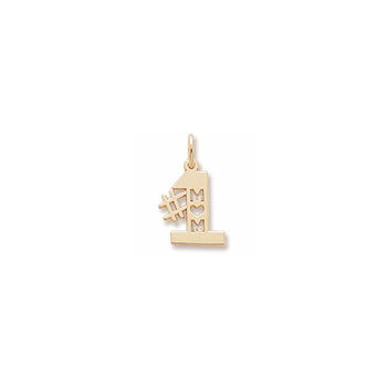 Rembrandt 10K Yellow Gold #1 Mom Charm – Add to a bracelet or necklace
