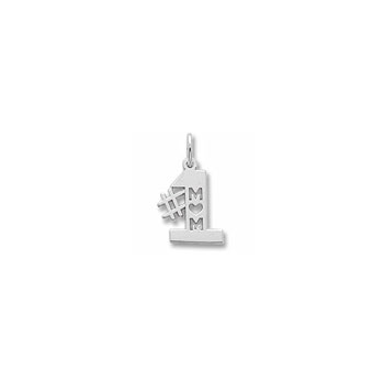 Rembrandt 14K White Gold #1 Mom Charm – Add to a bracelet or necklace