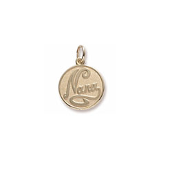 Rembrandt 10K Yellow Gold Nana Charm – Engravable on back - Add to a bracelet or necklace/