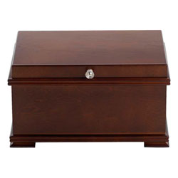 Kate Nicole - Elegant Deep Walnut Wood Extra Large Jewelry Box for Girls - Engravable - BEST SELLER/