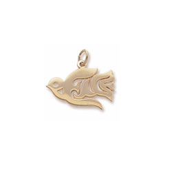 Rembrandt 10K Yellow Gold Peace Dove Charm - Best Confirmation Gift – Add to a bracelet or necklace/