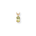 Gorgeous Jewelry for Girls - Genuine Peridot August Birthstone with Genuine Diamond Girl's Pendant Necklace - 14K Yellow Gold - Chain included