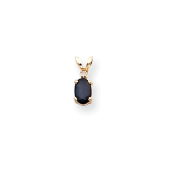 Gorgeous Jewelry for Girls - Genuine Blue Sapphire September Birthstone with Genuine Diamond Girl's Pendant Necklace - 14K Yellow Gold - Chain included/