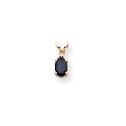 Gorgeous Jewelry for Girls - Genuine Blue Sapphire September Birthstone with Genuine Diamond Girl's Pendant Necklace - 14K Yellow Gold - Chain included