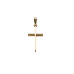 Elegant Christian Cross Necklace for Girls and Baby Boys - 14K Yellow Gold  - Includes 15