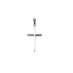 Elegant Christian Cross Necklace for Girls and Baby Boys - 14K White Gold  - Includes 15