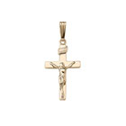 Engravable Communion / Confirmation Gifts for Boys & Teens - Boys Crucifix Cross Necklace  - 14K Yellow Gold - Engravable on back - 18
