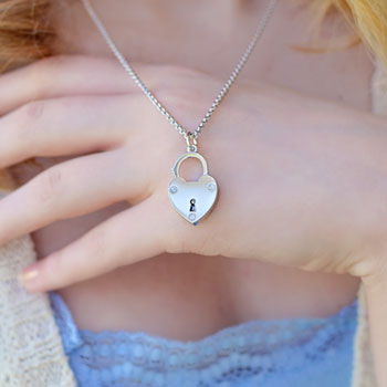Unlock the Love in Her Heart - Girls Heart Lock Necklace – Lock Opens and Closes - Sterling Silver Rhodium - Includes a 14" 1.5mm Grow-With-Me® chain - Adjustable at 14", 13", 12" - BEST SELLER