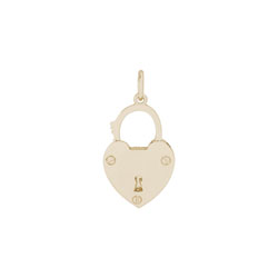 Unlock the Love in Her Heart - Rembrandt 10K Yellow Gold Heart Lock Charm – Lock Opens and Closes - Add to a bracelet or necklace/
