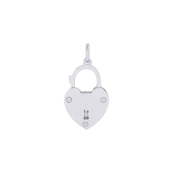 Unlock the Love in Her Heart - Rembrandt 14K White Gold Heart Lock Charm – Lock Opens and Closes - Add to a bracelet or necklace