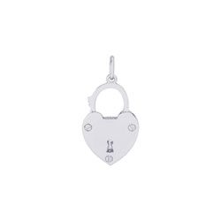 Unlock the Love in Her Heart - Rembrandt 14K White Gold Heart Lock Charm – Lock Opens and Closes - Add to a bracelet or necklace/