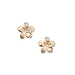 Girls Elegant Flower Girl Keepsakes™ - 14K Yellow Gold Screw Back Flower Earrings for Babies & Toddlers - Safety threaded screw back post/
