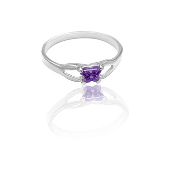 Girls February Butterfly Ring - Size 4
