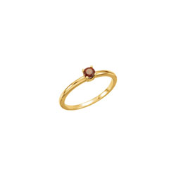 Adorable High-Quality January Birthstone Rings for Girls - 3mm Genuine Mozambique Garnet Gemstone - 14K Yellow Gold Toddler / Grade School Girl Ring - Size 3 - BEST SELLER/