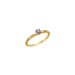 Adorable High-Quality June Birthstone Rings for Girls - 3mm Created Alexandrite Gemstone - 14K Yellow Gold Toddler / Grade School Girl Ring - Size 3 - BEST SELLER/