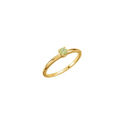 Adorable High-Quality August Birthstone Rings for Girls - 3mm Genuine Peridot Gemstone - 14K Yellow Gold Toddler / Grade School Girl Ring - Size 3 - BEST SELLER/