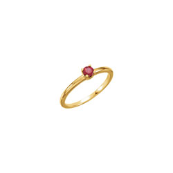 Adorable High-Quality July Birthstone Rings for Girls - 3mm Created Ruby Gemstone - 14K Yellow Gold Toddler / Grade School Girl Ring - Size 3 - BEST SELLER/