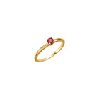 Adorable High-Quality July Birthstone Rings for Girls - 3mm Created Ruby Gemstone - 14K Yellow Gold Toddler / Grade School Girl Ring - Size 3 - BEST SELLER