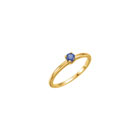Adorable High-Quality September Birthstone Rings for Girls - 3mm Created Blue Sapphire Gemstone - 14K Yellow Gold Toddler / Grade School Girl Ring - Size 3 - BEST SELLER
