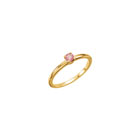 Adorable High-Quality October Birthstone Rings for Girls - 3mm Genuine Pink Tourmaline Gemstone - 14K Yellow Gold Toddler / Grade School Girl Ring - Size 3 - BEST SELLER