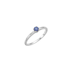 Adorable High-Quality September Birthstone Rings for Girls - 3mm Created Blue Sapphire Gemstone - 14K White Gold Toddler / Grade School Girl Ring - Size 3 - BEST SELLER/