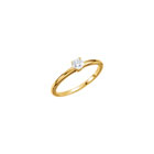 Gorgeous Genuine Diamond Solitaire Ring for Girls - Ten-Point (0.1 Carat) Genuine Diamond (I3, G-H) - 14K Yellow Gold Toddler / Grade School Girl Ring - Size 3 - BEST SELLER