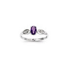 Girls Diamond Birthstone Ring - Genuine Amethyst Birthstone with Diamond Accents - 14K White Gold - Size 5 - Special Order - BEST SELLER