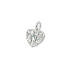 Rembrandt Embraced with Love March Stone - Sterling Silver/