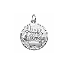 Rembrandt Sterling Silver Anniversary Charm – Engravable on front and back - Add to a bracelet or necklace/
