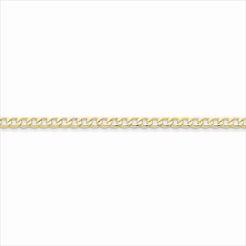 10K Yellow Gold 4.3mm Light Weight Curb Link Necklace Chain for Boys - 18" length (7 - 16 years)