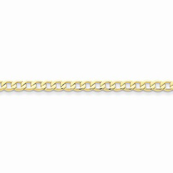 10K Yellow Gold 4.3mm Light Weight Curb Link Necklace Chain for Boys - 18