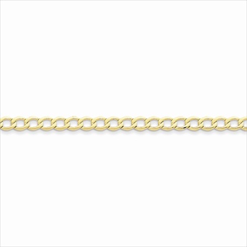 10K Yellow Gold 5.25mm Light Weight Curb Link Necklace Chain - 16" length